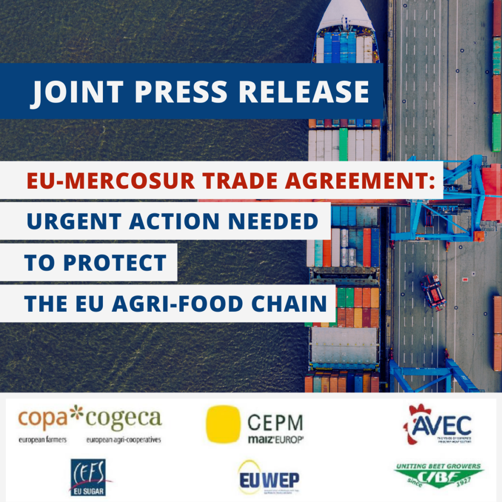 JOINT STATEMENT: EU-MERCOSUR Trade Agreement - Urgent action needed to protect the EU AGRI-FOOD chain